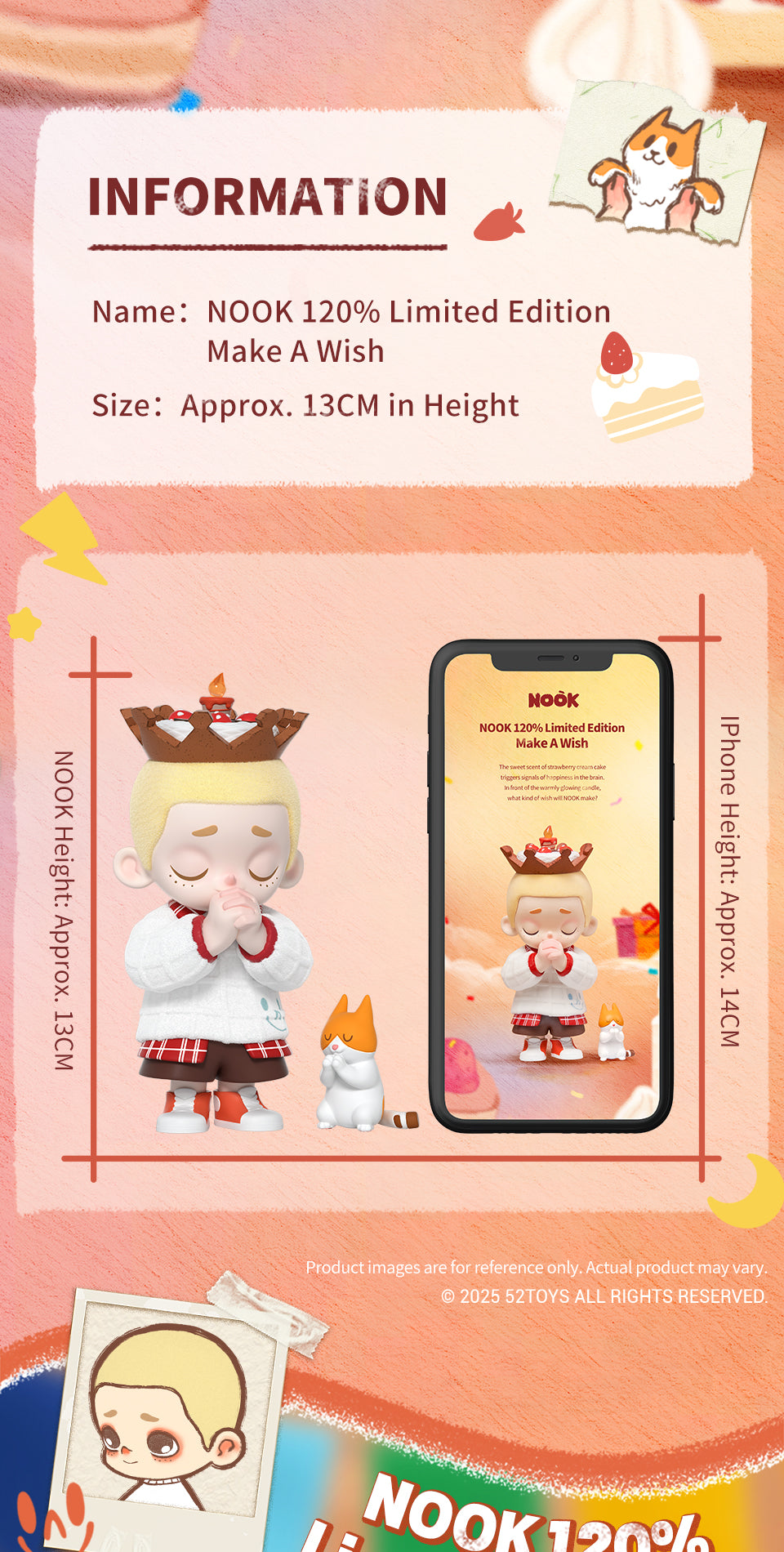 NOOK - MAKE A WISH 120% LIMITED EDITION - Mô hình Art Toy Sưu Tầm - 52TOYS