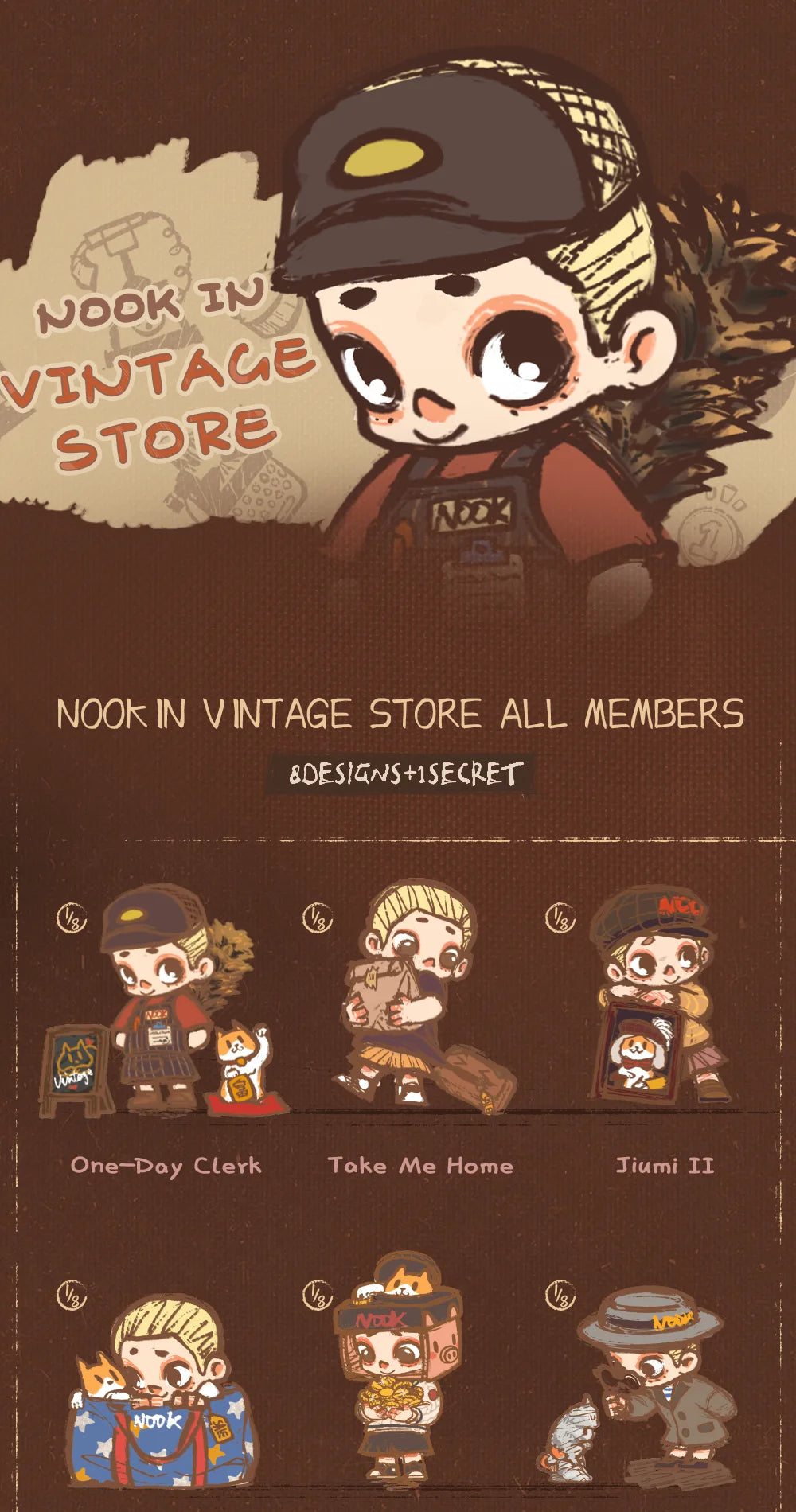 NOOK IN VINTAGE STORE - Mô hình Blind Box Art Toy - 52TOYS