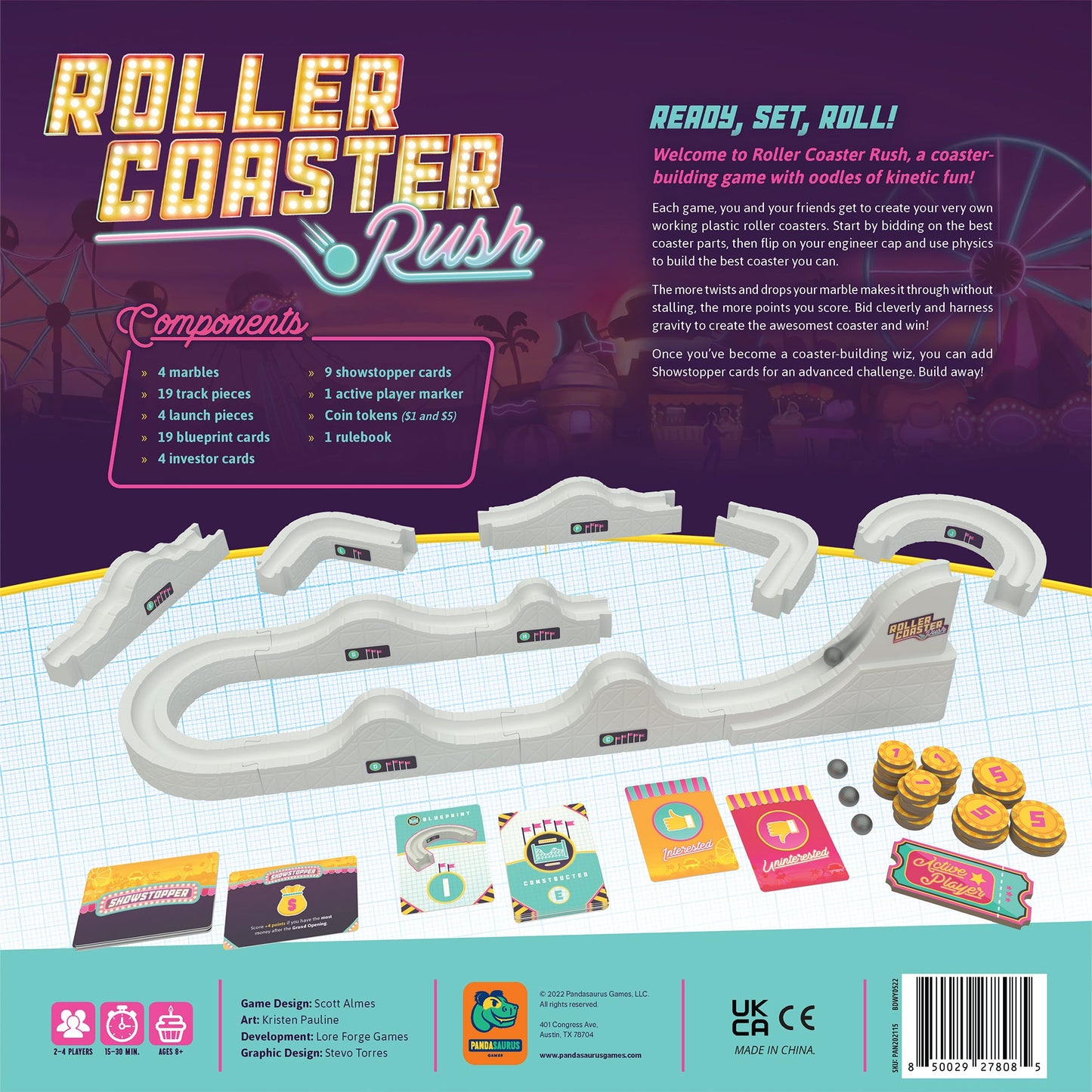 Roller Coaster Rush - Board Game Xây Dựng Tàu Lượn Siêu Tốc - Pandasaurus