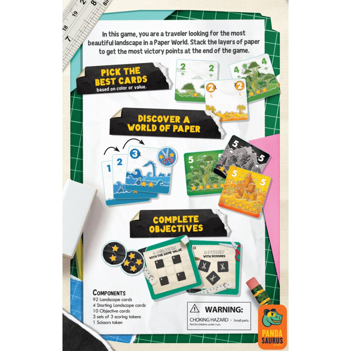 Paper World Card Game - Board Game Thẻ Bài Gia Đình - Pandasaurus