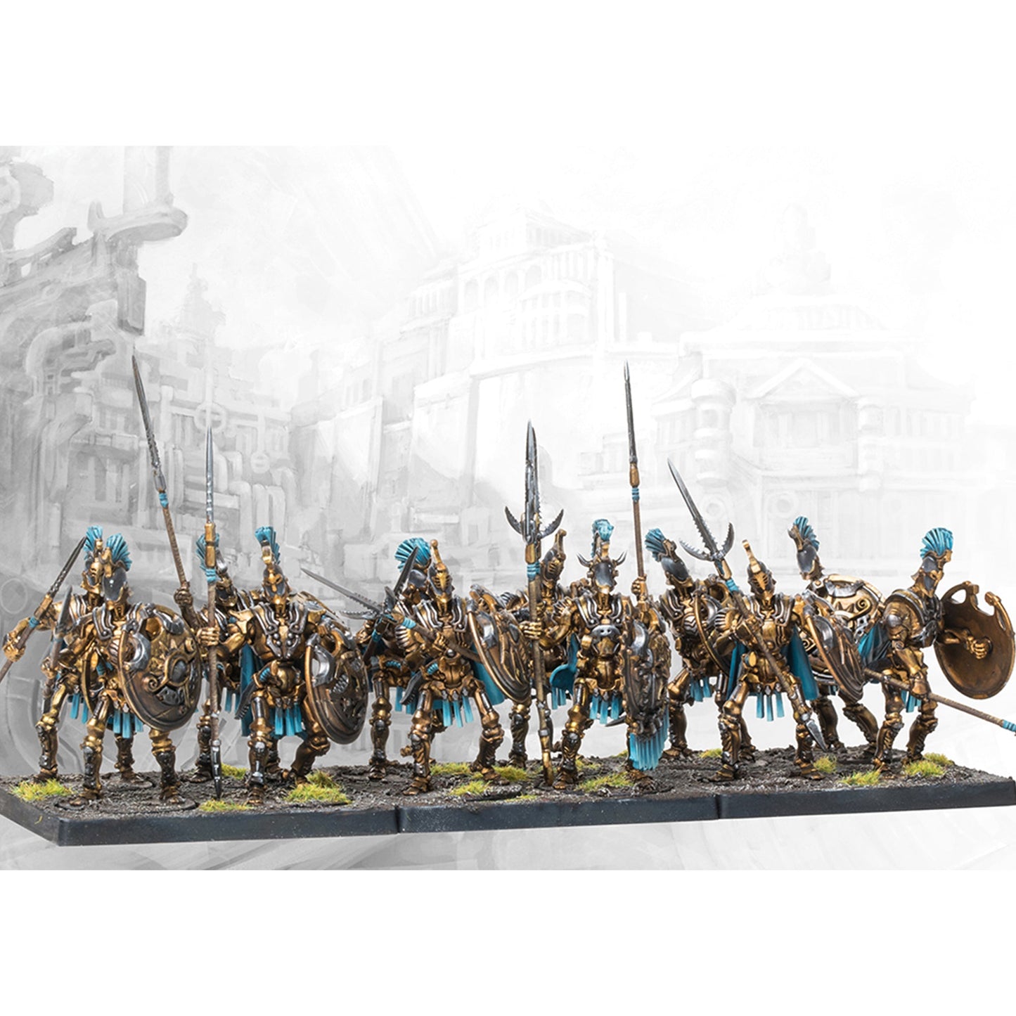 Conquest Miniatures Game: City States - Clockwork Hoplites - Mô hình bộ binh hạng nặng - Para Bellum