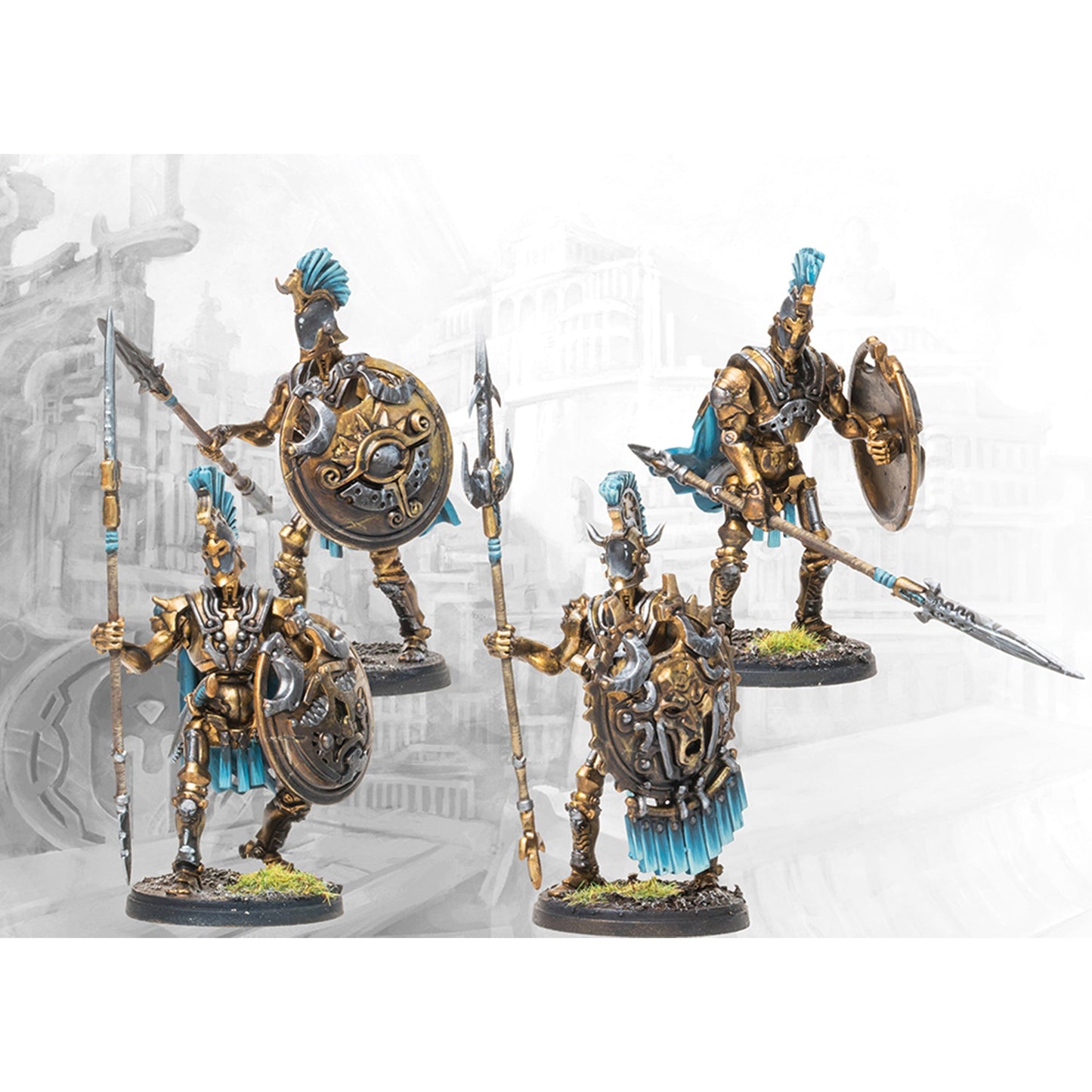 Conquest Miniatures Game: City States - Clockwork Hoplites - Mô hình bộ binh hạng nặng - Para Bellum