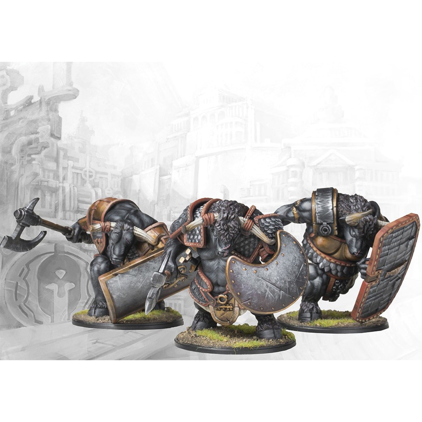 Conquest Miniatures Game - City States: Minotaur Haspists - Mô hình Miniature bộ binh - Para Bellum
