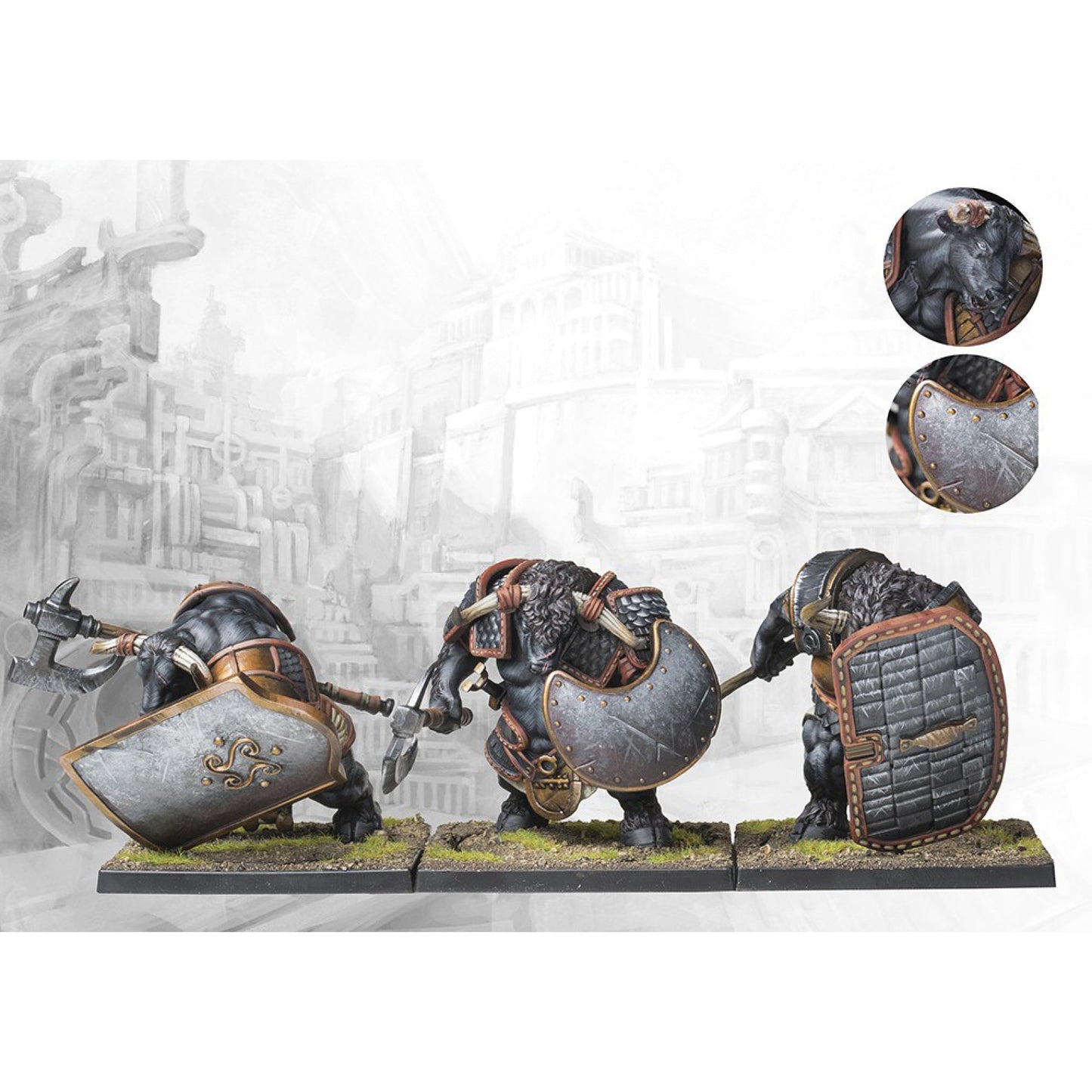 Conquest Miniatures Game - City States: Minotaur Haspists - Mô hình Miniature bộ binh - Para Bellum
