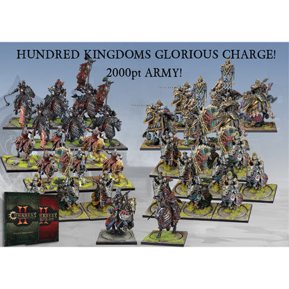 Conquest Miniatures Game - Hundred Kingdoms Glorious Charge 2000pt Army - Bộ quân đội mô hình kỵ binh Para Bellum