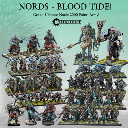 Conquest Miniatures Game - Nords: Blood Tide 2000pt Army - Bộ Quân Đội Mô Hình Chiến Thuật Para Bellum