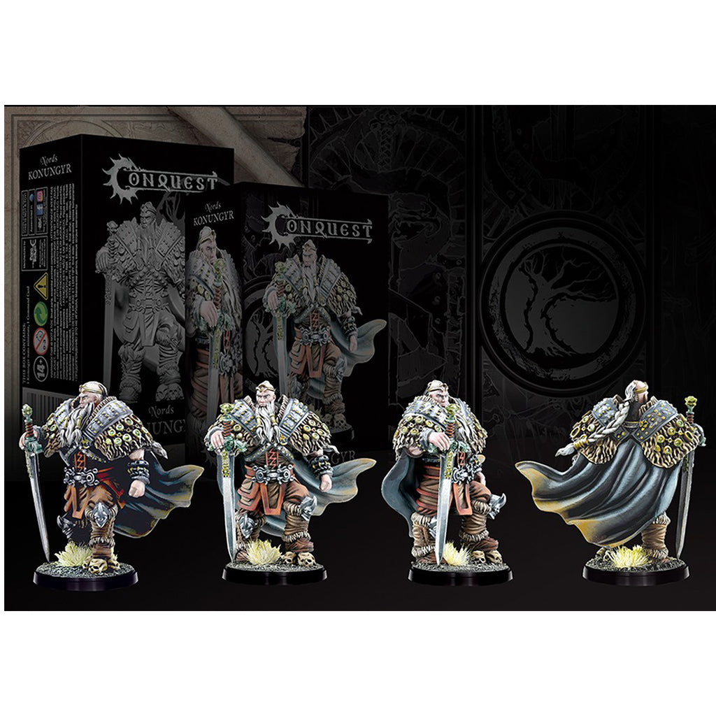 Conquest Miniatures Game - Nords: Konungyr (Nords King) Mô Hình Chiến Thuật Para Bellum