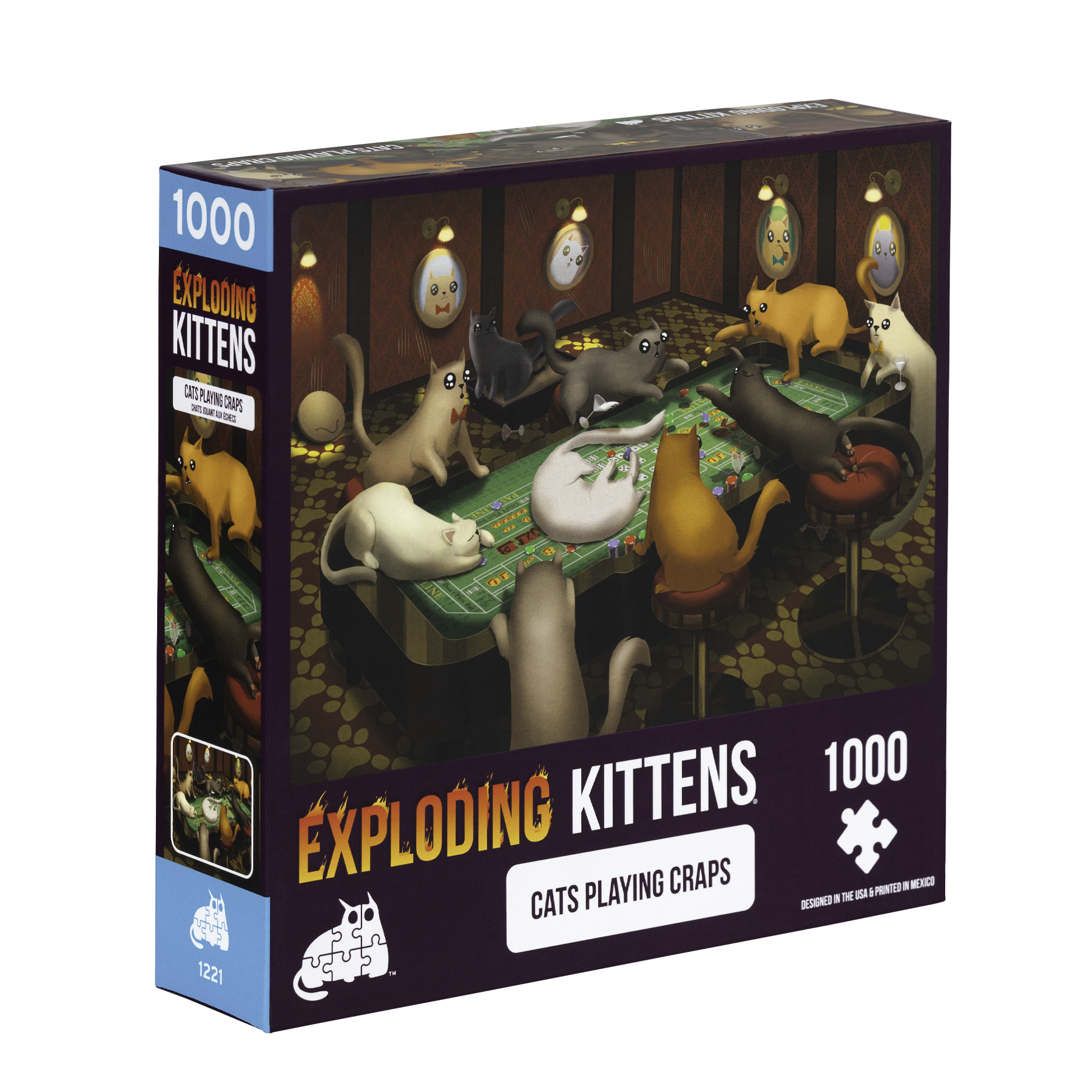 Cats Playing Craps | 500 & 1000 Piece Puzzles | Exploding Kittens
