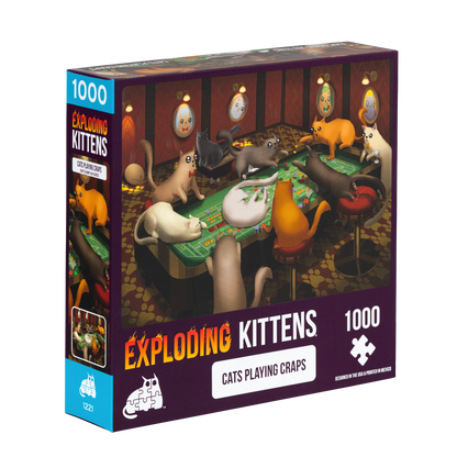 Cats Playing Craps | 500 & 1000 Piece Puzzles | Exploding Kittens