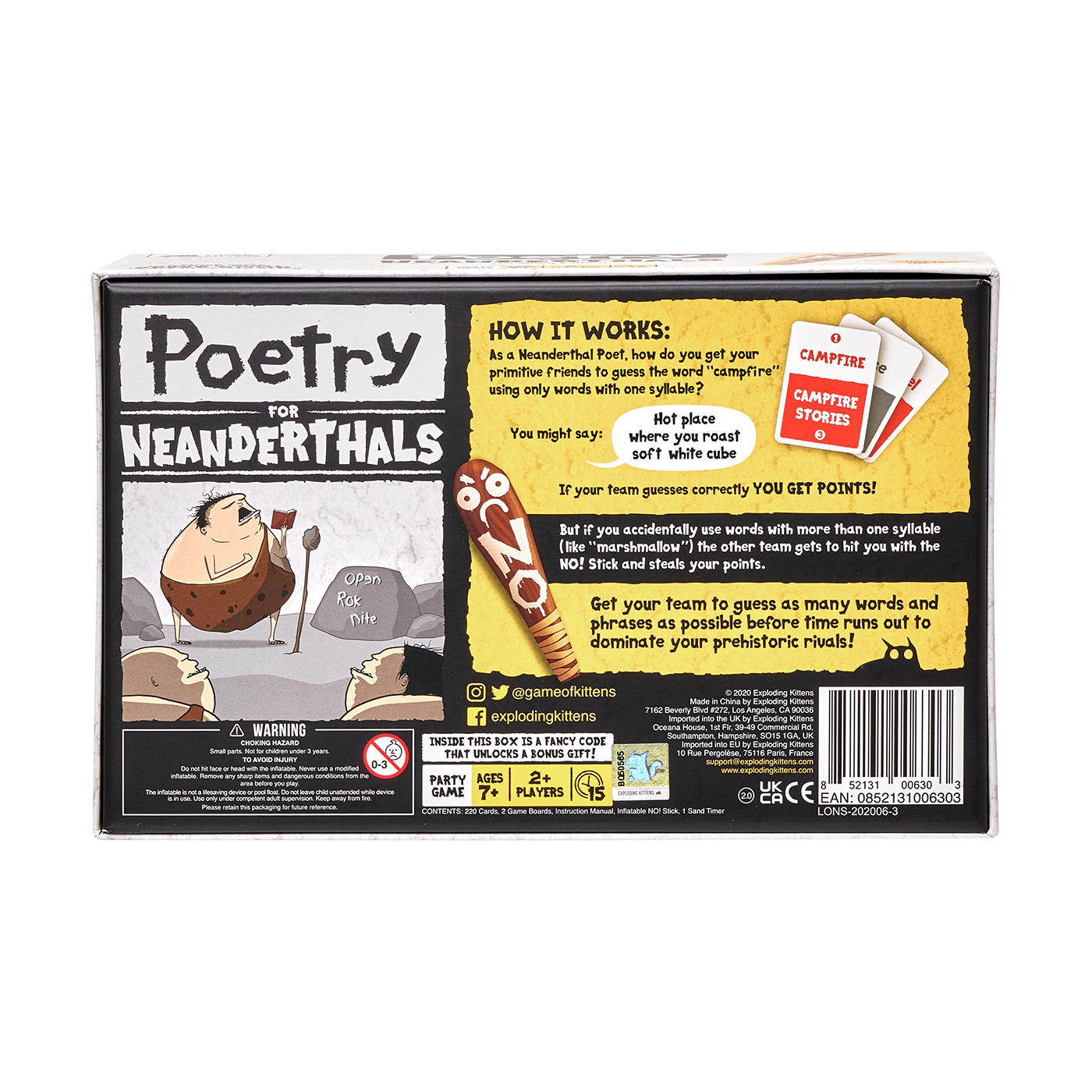 Poetry for Neanderthals Card Game - Trò chơi thẻ bài giải đố tiệc tùng - Exploding Kittens