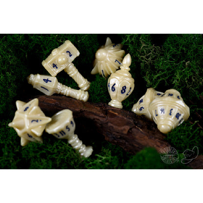 PolyHero Cleric 8 Dice Set Celestial Ivory - Bộ Xúc Xắc Nhập Vai - Tabletop Tycoon Tabletop Tycoon - RPG Dice Set