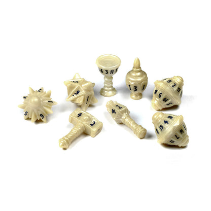 PolyHero Cleric 8 Dice Set Celestial Ivory - Bộ Xúc Xắc Nhập Vai - Tabletop Tycoon - Hình ảnh bổ sung 4