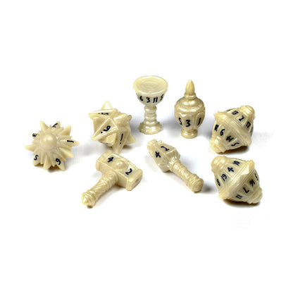 PolyHero Cleric 8 Dice Set Celestial Ivory - Bộ Xúc Xắc Nhập Vai - Tabletop Tycoon - Hình ảnh sản phẩm