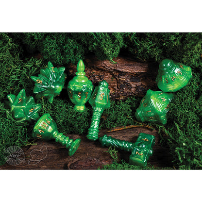 PolyHero Cleric 8 Dice Set Verdant Viridian - Bộ Xúc Xắc Nhập Vai RPG - PolyHero - Hình ảnh chi tiết 2