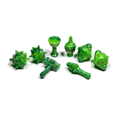 PolyHero Cleric 8 Dice Set Verdant Viridian - Bộ Xúc Xắc Nhập Vai RPG - PolyHero - Hình ảnh sản phẩm