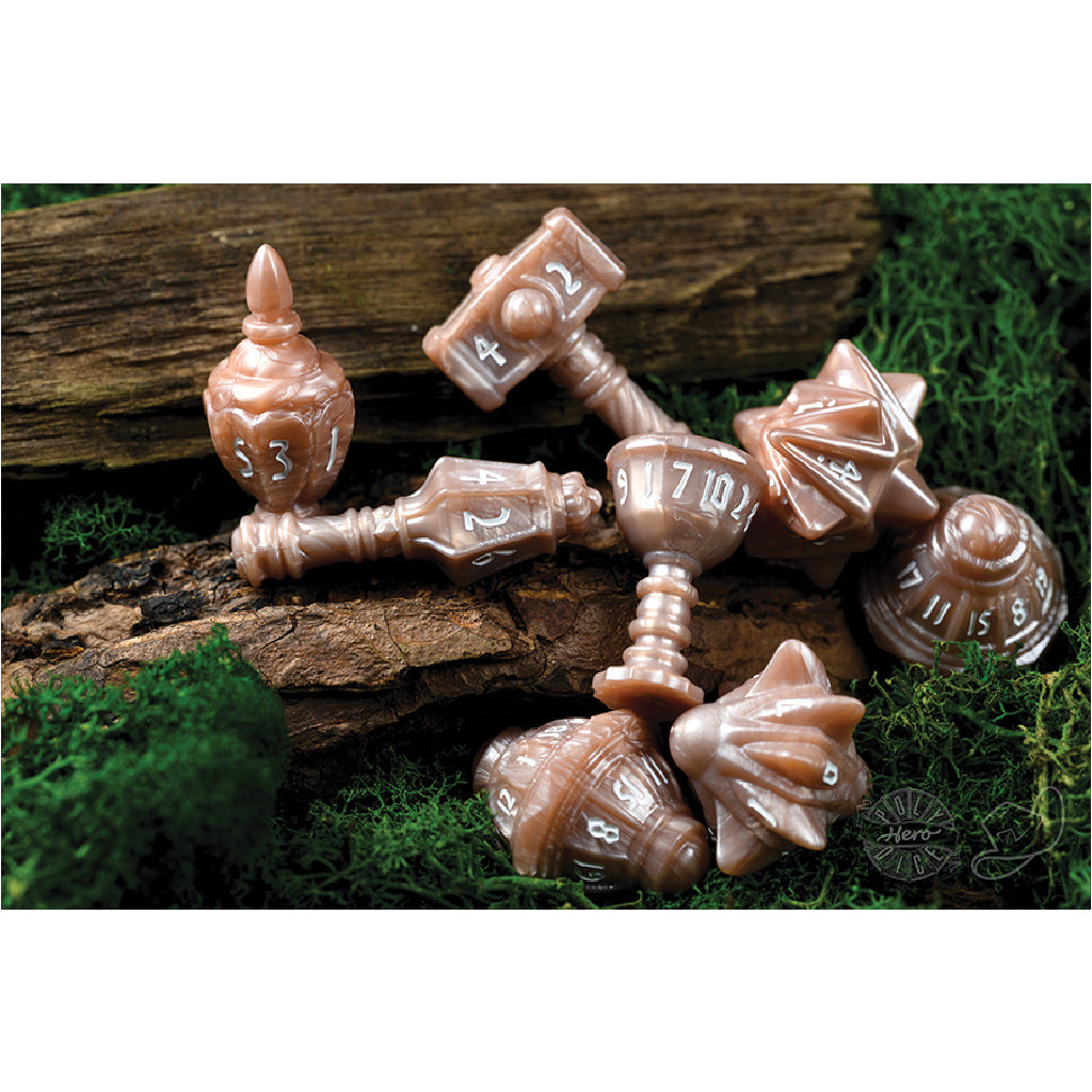 PolyHero Cleric 8 Dice Set Radiant Rose - Bộ Xúc Xắc Nhập Vai Cao Cấp - PolyHero - Góc nhìn khác 3