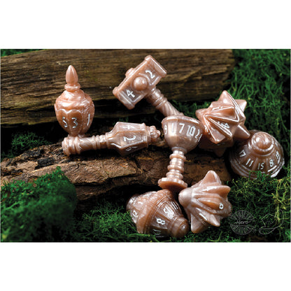 PolyHero Cleric 8 Dice Set Radiant Rose - Bộ Xúc Xắc Nhập Vai Cao Cấp - PolyHero - Góc nhìn khác 3