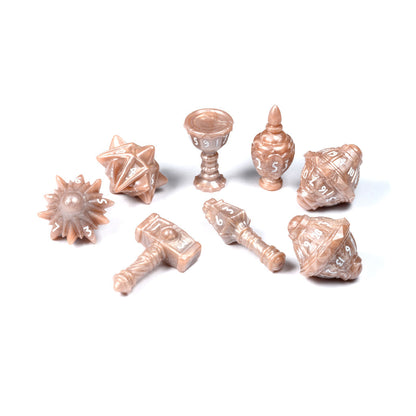PolyHero Cleric 8 Dice Set Radiant Rose - Bộ Xúc Xắc Nhập Vai Cao Cấp - PolyHero - Hình ảnh sản phẩm