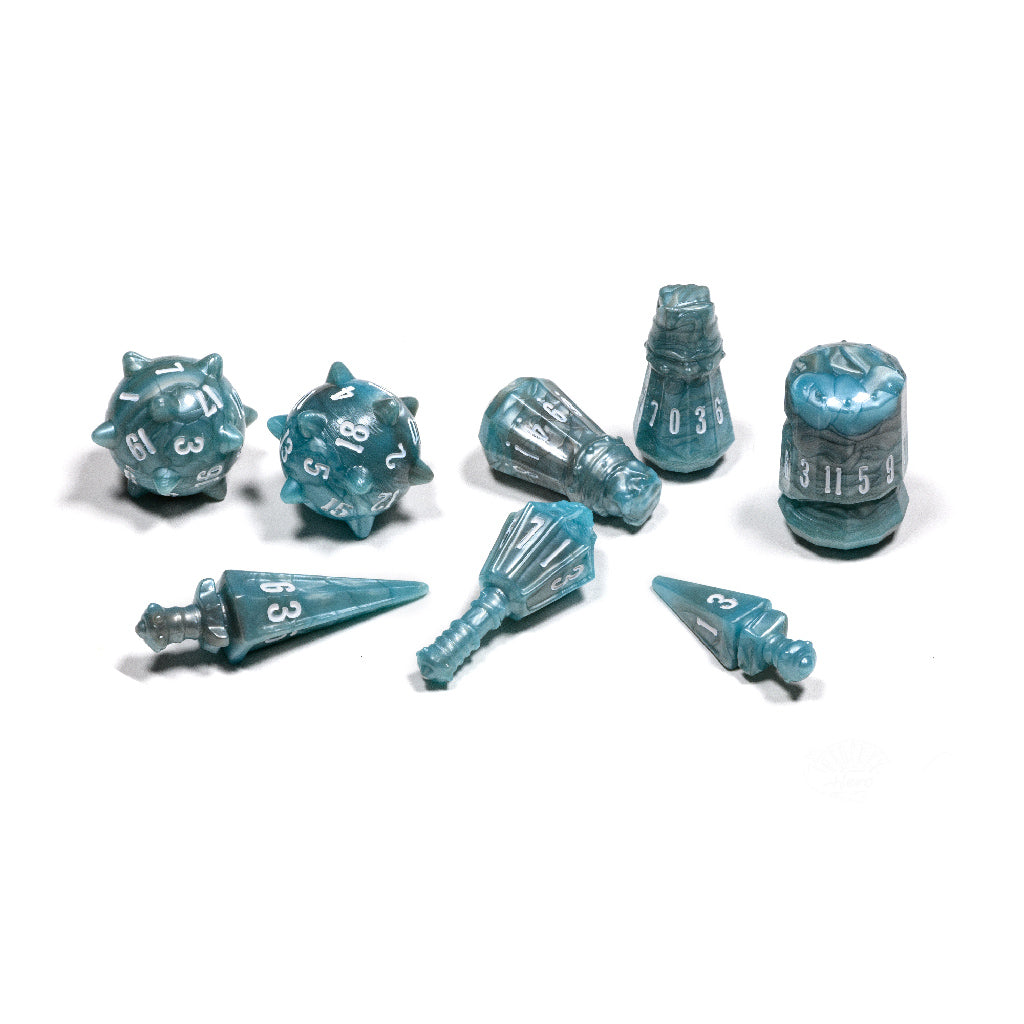 PolyHero Warrior 8 Dice Set Stalwart Storm - Bộ Xúc Xắc Nhập Vai RPG - Tabletop Tycoon - Hình ảnh sản phẩm