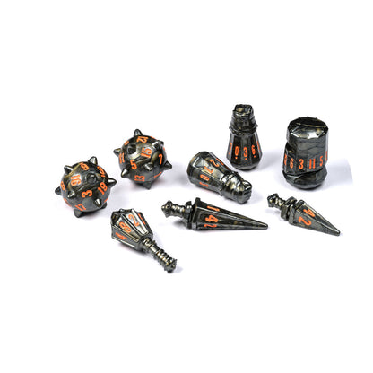 PolyHero Warrior 8 Dice Set Crimson Carnage - Bộ Xúc Xắc RPG Vũ Khí Chiến Binh - Tabletop Tycoon - Góc nhìn khác 3
