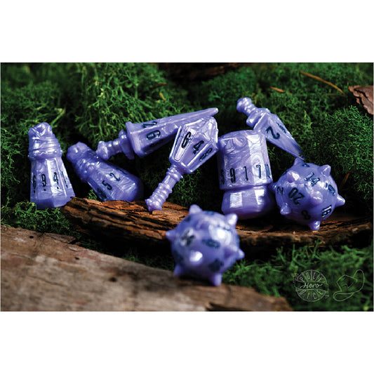 PolyHero Warrior 8 Dice Set Ghost Knight - Bộ Xúc Xắc Nhập Vai RPG - Tabletop Tycoon - Hình ảnh chi tiết 2