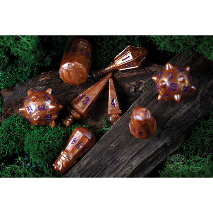 PolyHero Warrior 8 Dice Set Imperial Bronze - Bộ 8 Xúc Xắc RPG Độc Đáo - Tabletop Tycoon - Hình ảnh chi tiết 2