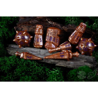 PolyHero Warrior 8 Dice Set Imperial Bronze - Bộ 8 Xúc Xắc RPG Độc Đáo - Tabletop Tycoon - Góc nhìn khác 3