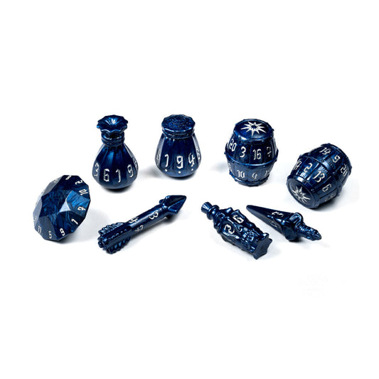 PolyHero Rogue 8 Dice Set Midnight Blue - Bộ Xúc Xắc Nhập Vai RPG Đạo Tặc - PolyHero - Hình ảnh sản phẩm