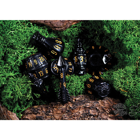 PolyHero Rogue 8 Dice Set Nightshade - Bộ Xúc Xắc Nhập Vai RPG Sát Thủ - Tabletop Tycoon - Hình ảnh chi tiết 2