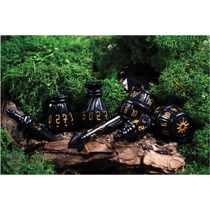 PolyHero Rogue 8 Dice Set Nightshade - Bộ Xúc Xắc Nhập Vai RPG Sát Thủ - Tabletop Tycoon - Hình ảnh bổ sung 6