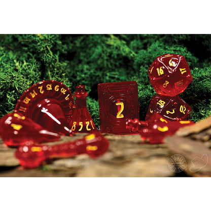 PolyHero Wizard 8 Dice Set Dragonfire - Bộ Xúc Xắc Phù Thủy Nhập Vai - Tabletop Tycoon - Hình ảnh chi tiết 2