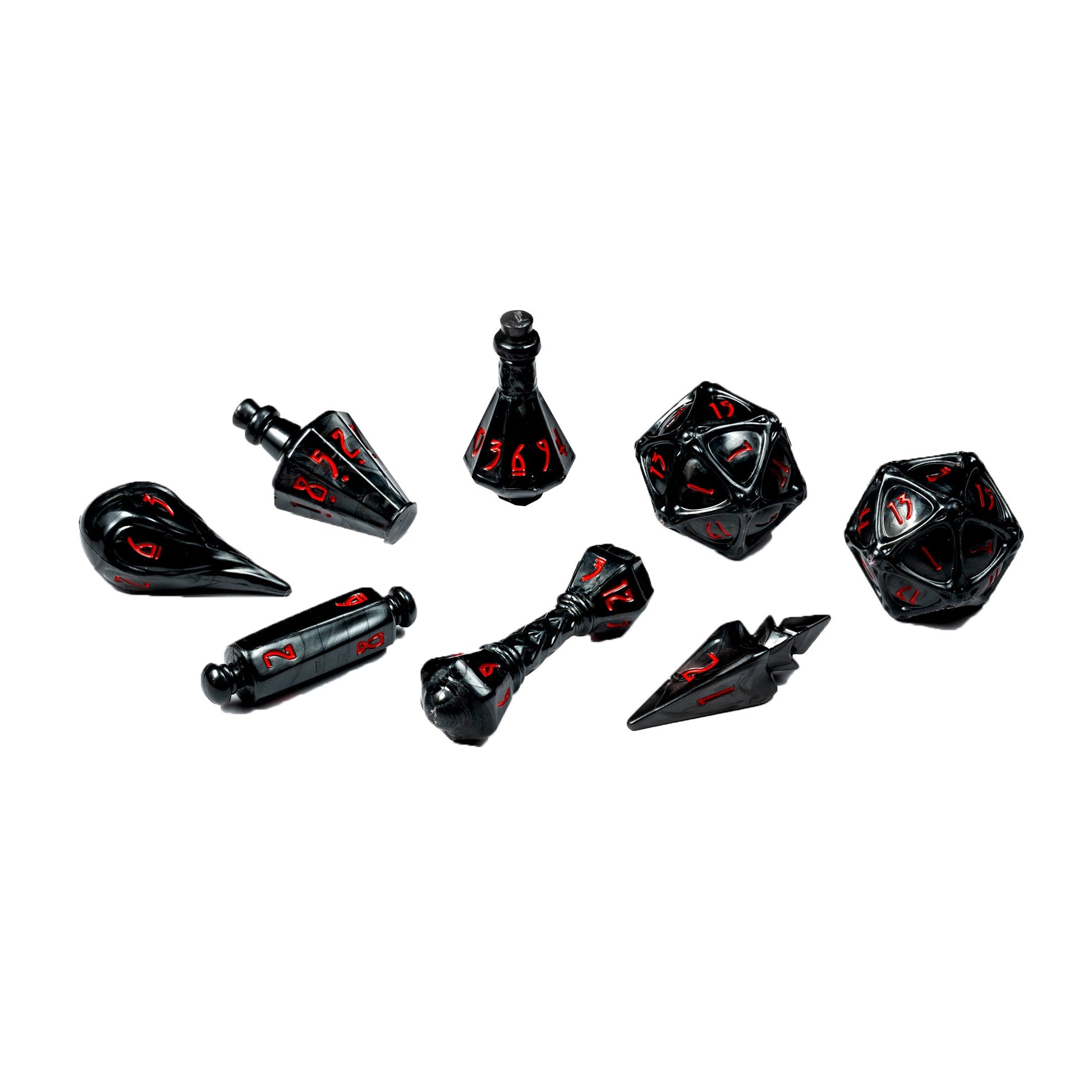 PolyHero Wizard 8 Dice Set Shadow - Bộ Xúc Xắc Phù Thủy Nhập Vai - Tabletop Tycoon - Hình ảnh sản phẩm