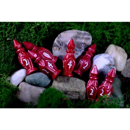 PolyHero Cleric 8d4 Bless Dice in Healing Heart - Bộ 8 Viên Xúc Xắc d4 Linh Mục - PolyHero Dice - Hình ảnh chi tiết 2