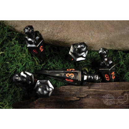 PolyHero Warrior 6d6 Swords Steel Dice Set - Bộ Xúc Xắc 6 Viên Hình Kiếm PolyHero - Góc nhìn khác 3