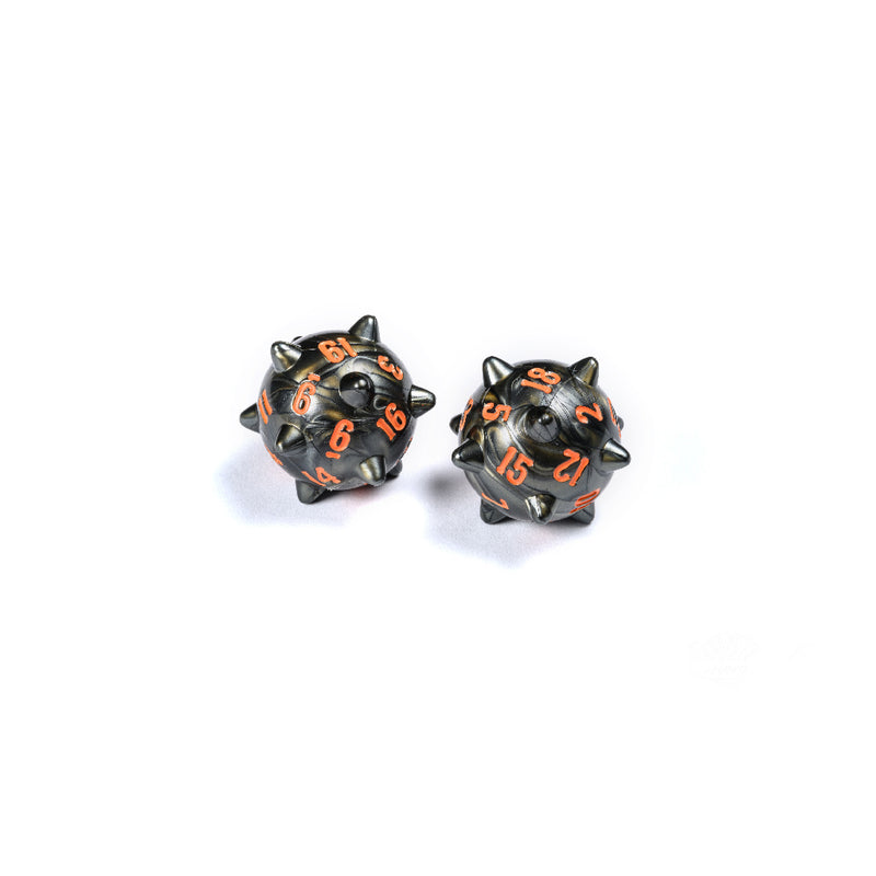 PolyHero Warrior 2d20 Spiked Balls Steel Grey Dice Set - Xúc Xắc Chùy Gai RPG - PolyHero - Hình ảnh sản phẩm