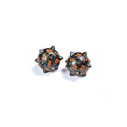 PolyHero Warrior 2d20 Spiked Balls Steel Grey Dice Set - Xúc Xắc Chùy Gai RPG - PolyHero - Hình ảnh sản phẩm
