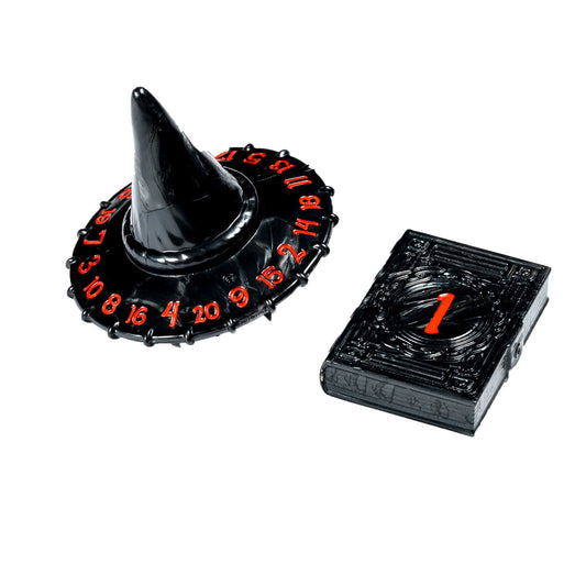 PolyHero Wizard Dice Set - d20 Wizard Hat & d2 Spellbook in Shadow - Bộ xúc xắc nhập vai hình mũ và sách phù thủy - Tabletop Tycoon - Hình ảnh sản phẩm