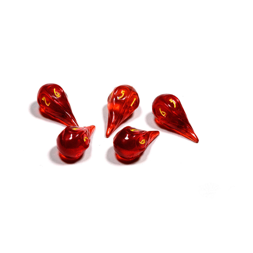 PolyHero Wizard 5d6 Fireballs Dragonfire Dice Set - Bộ Xúc Xắc Quả Cầu Lửa PolyHero - Hình ảnh sản phẩm