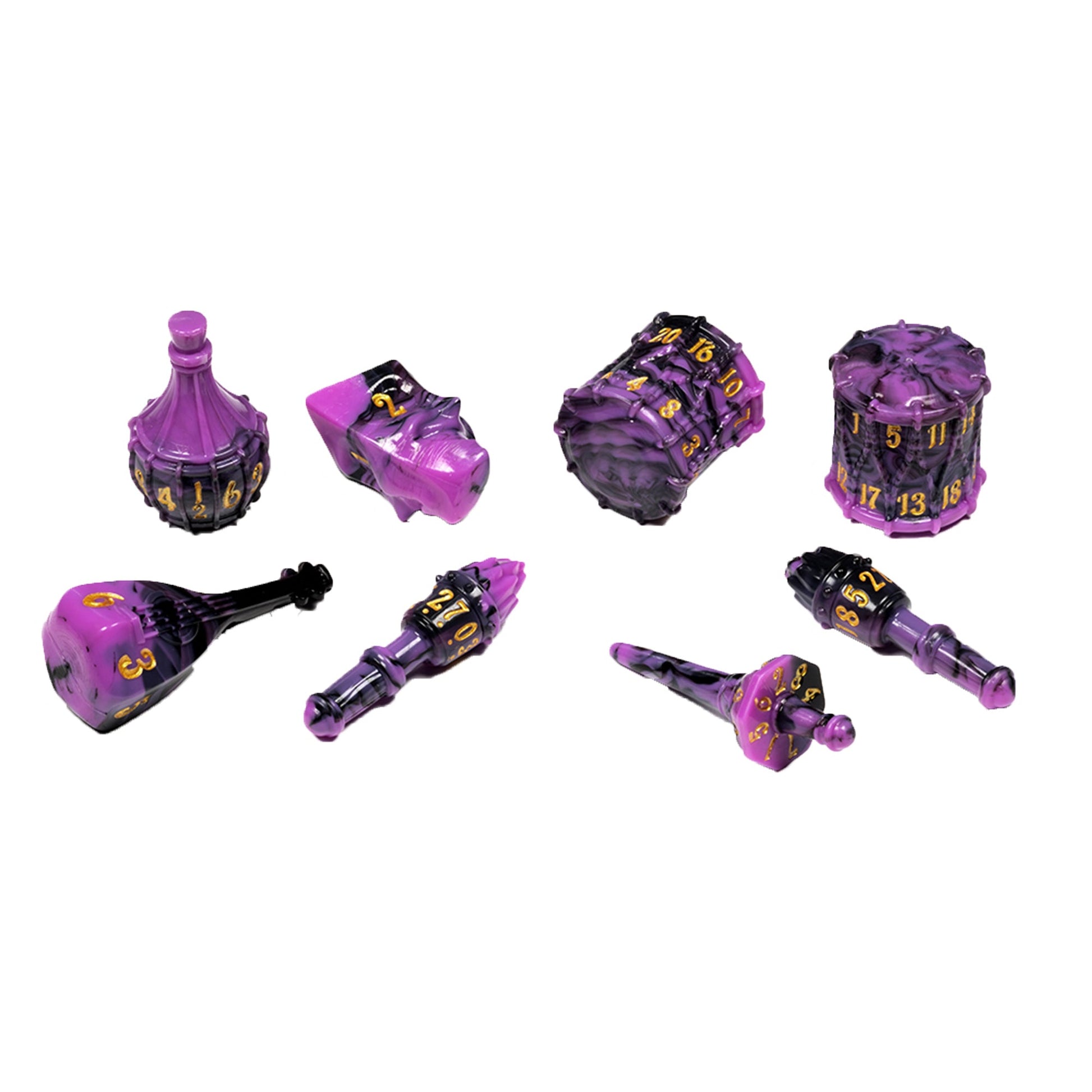 PolyHero Bard 8 Dice Set Violet Lullaby - Bộ Xúc Xắc Nhập Vai Bard - PolyHero - Hình ảnh sản phẩm