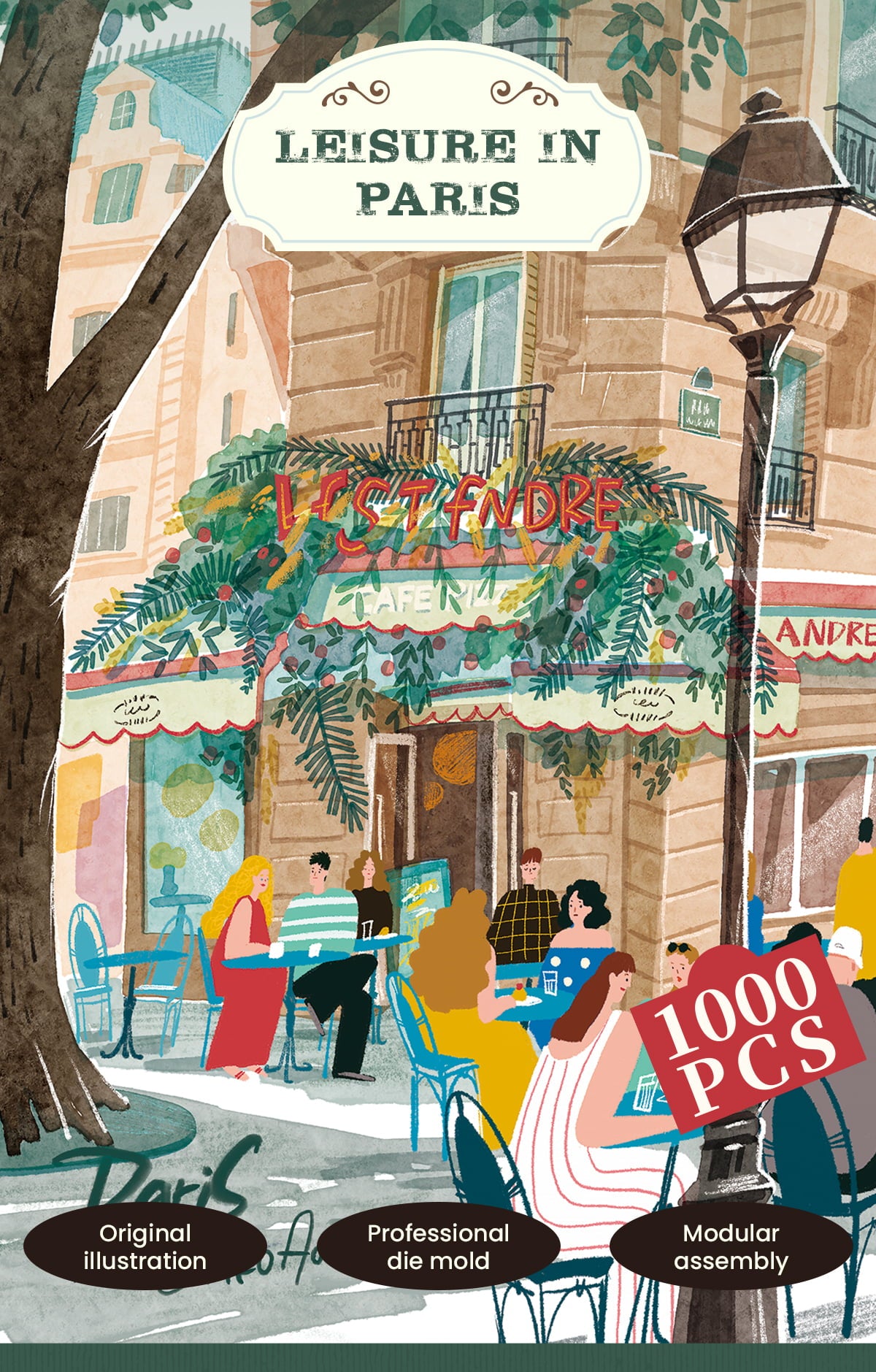 Rolife 1000 Piece Jigsaw Puzzle - Leisure in Paris PT004 - Tranh ghép hình 1000 mảnh - Rolife