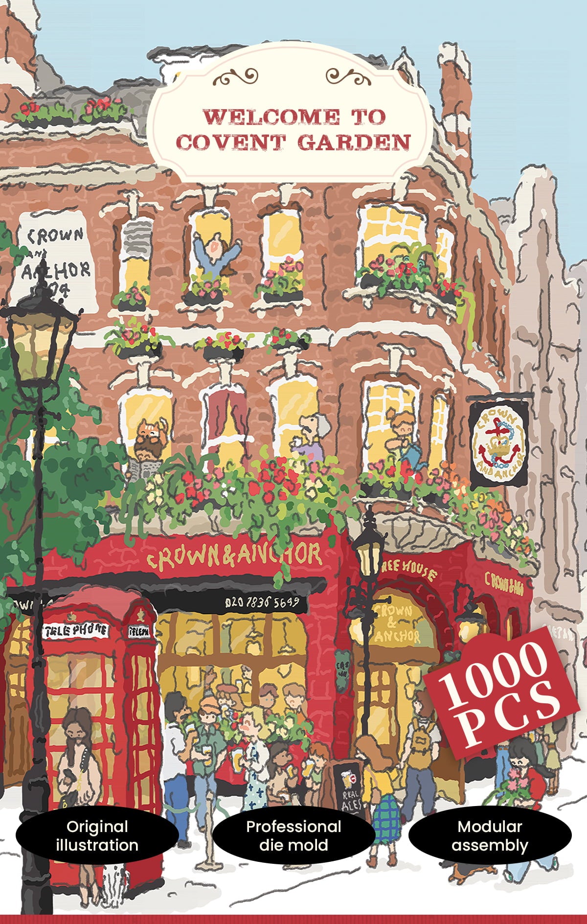 Rolife 1000 Piece Jigsaw Puzzle - Welcome to Covent Garden PT006 - Tranh ghép hình 1000 mảnh - Rolife