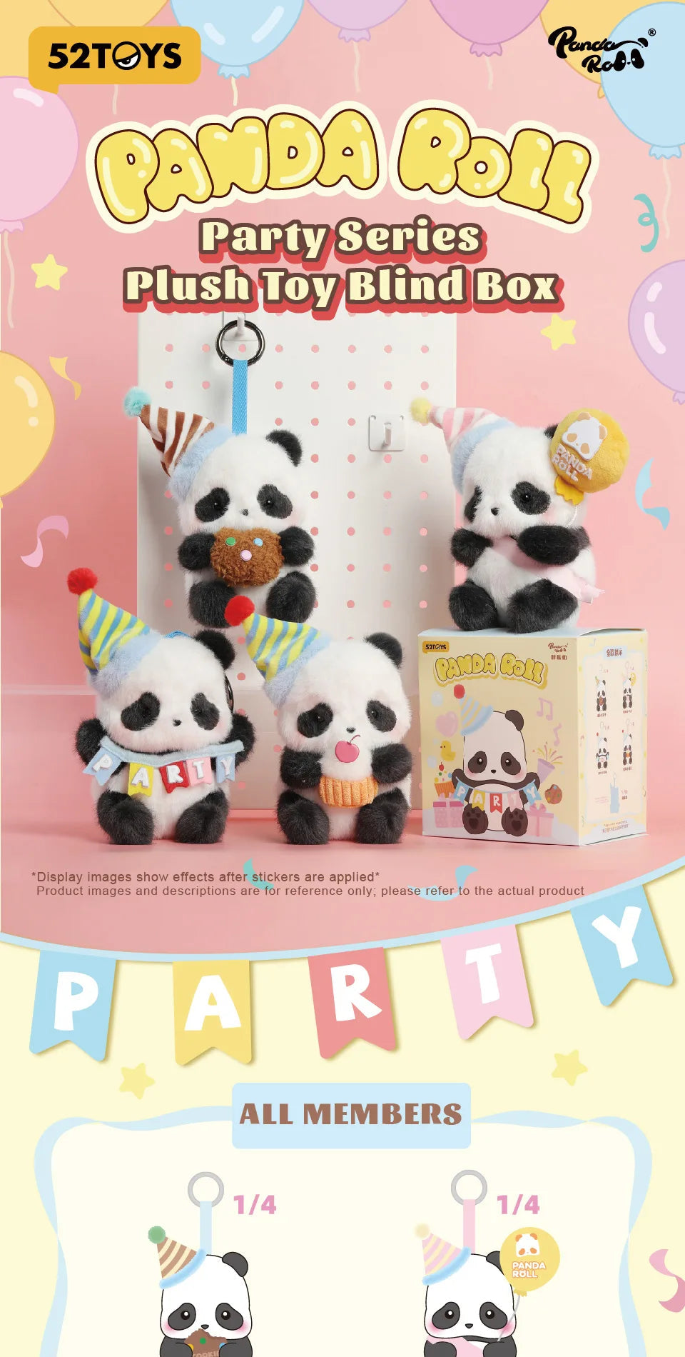 PANDA ROLL PARTY PLUSH TOY BLIND BOX - Đồ chơi bông gấu trúc (Hộp mù) - 52TOYS