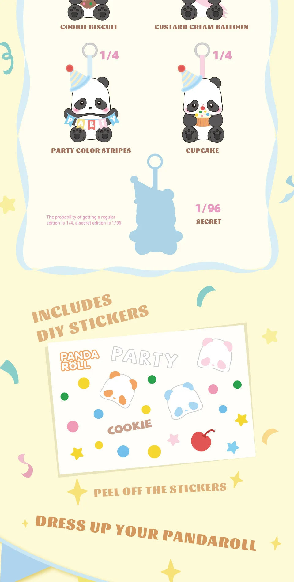 PANDA ROLL PARTY PLUSH TOY BLIND BOX - Đồ chơi bông gấu trúc (Hộp mù) - 52TOYS