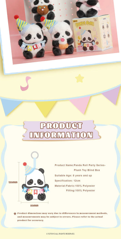 PANDA ROLL PARTY PLUSH TOY BLIND BOX - Đồ chơi bông gấu trúc (Hộp mù) - 52TOYS