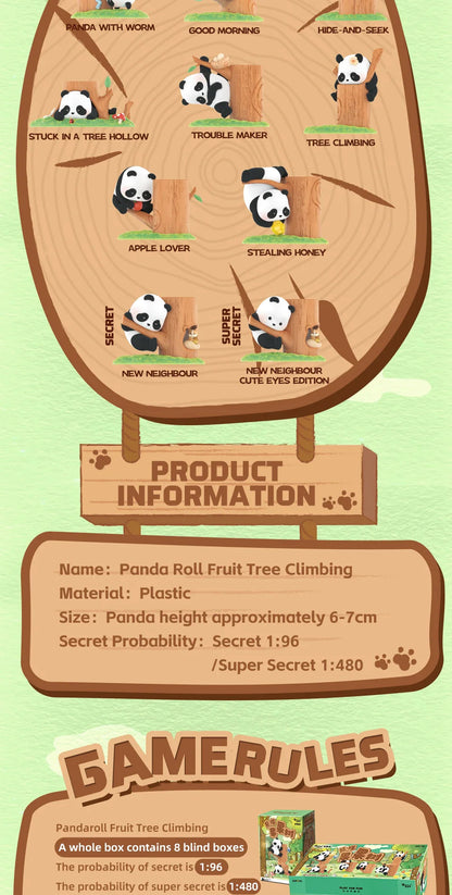 PANDA ROLL FRUIT TREE CLIMBING - Mô hình Blind Box gấu trúc - 52TOYS