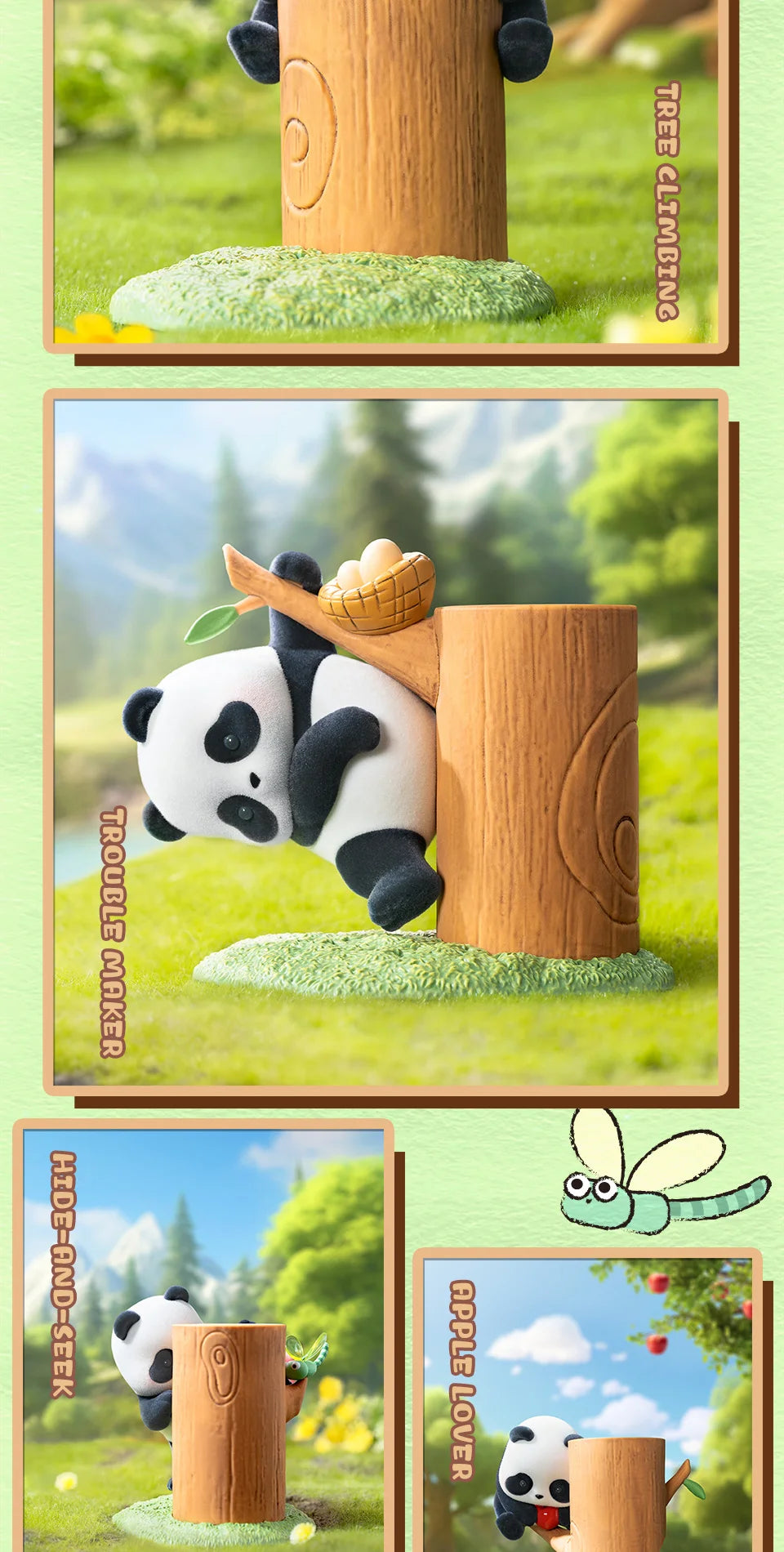 PANDA ROLL FRUIT TREE CLIMBING - Mô hình Blind Box gấu trúc - 52TOYS