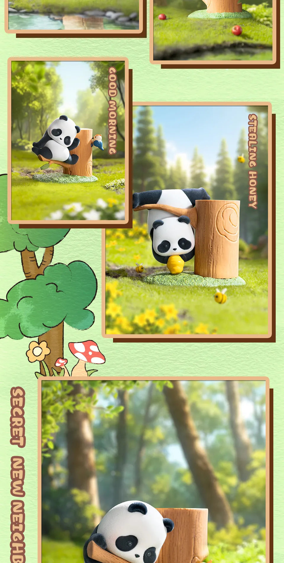 PANDA ROLL FRUIT TREE CLIMBING - Mô hình Blind Box gấu trúc - 52TOYS