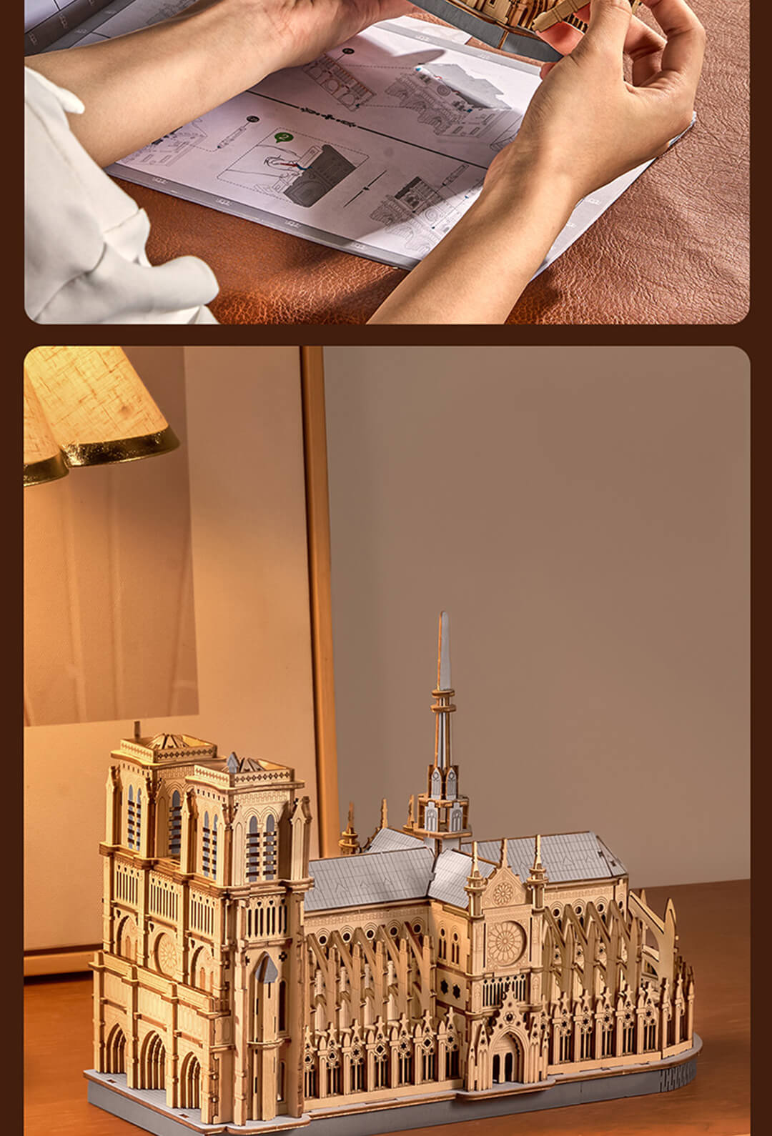 Rowood 3D Wooden Puzzle - Paris Cathedral TG511 - Mô hình gỗ lắp ráp 3D - Rolife