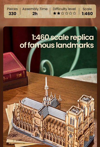 Rowood 3D Wooden Puzzle - Paris Cathedral TG511 - Mô hình gỗ lắp ráp 3D - Rolife