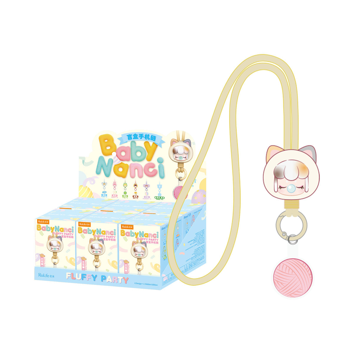 Rolife Baby Nanci Fluffy Party Phone Chain - Dây đeo điện thoại bông xù Blind Box - Rolife PZC05